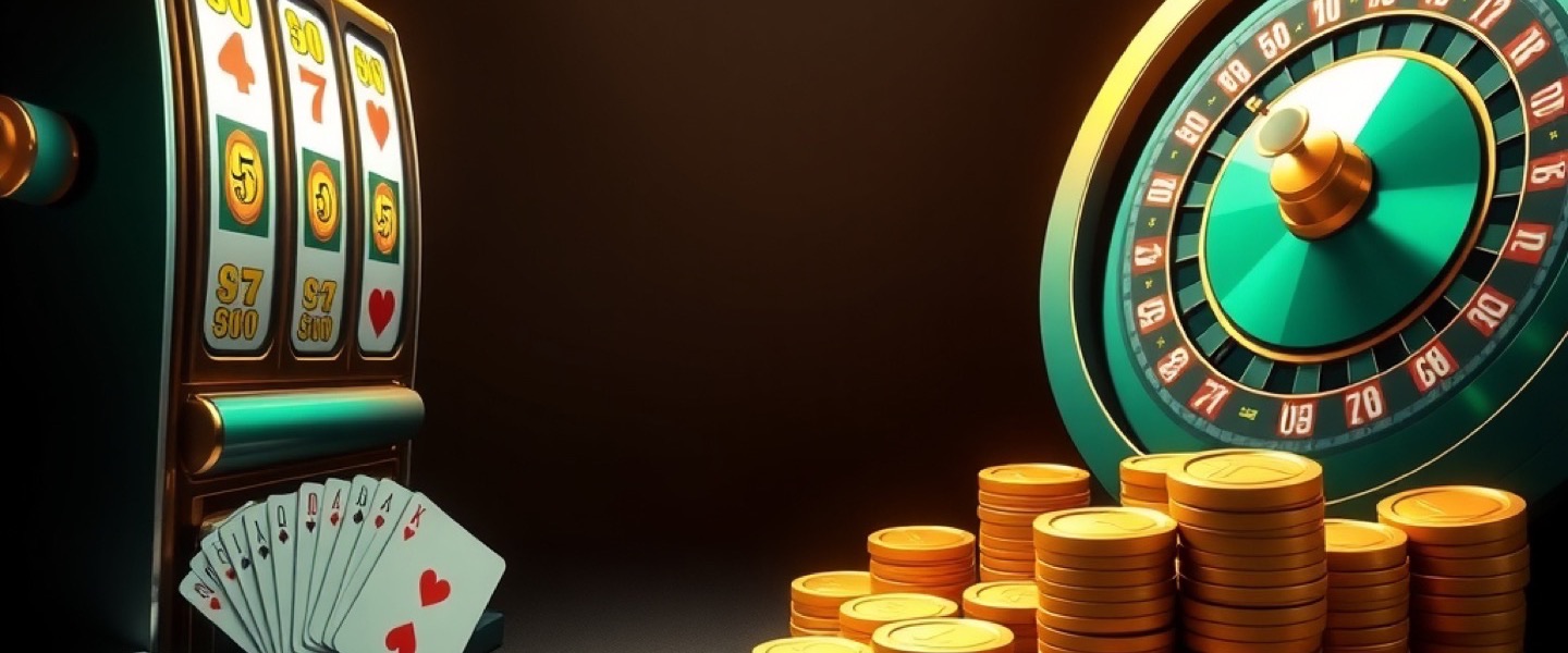 Pak Rummy casino app directory with glossy slot reels, playing cards and gold coins